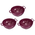 thumbnail image 1 of Unique Bargains Mini Colander Rice Drain Basket Bowl Fruit Washing Bowl Drain Basket with Handle-Purple(3PCS), 1 of 5