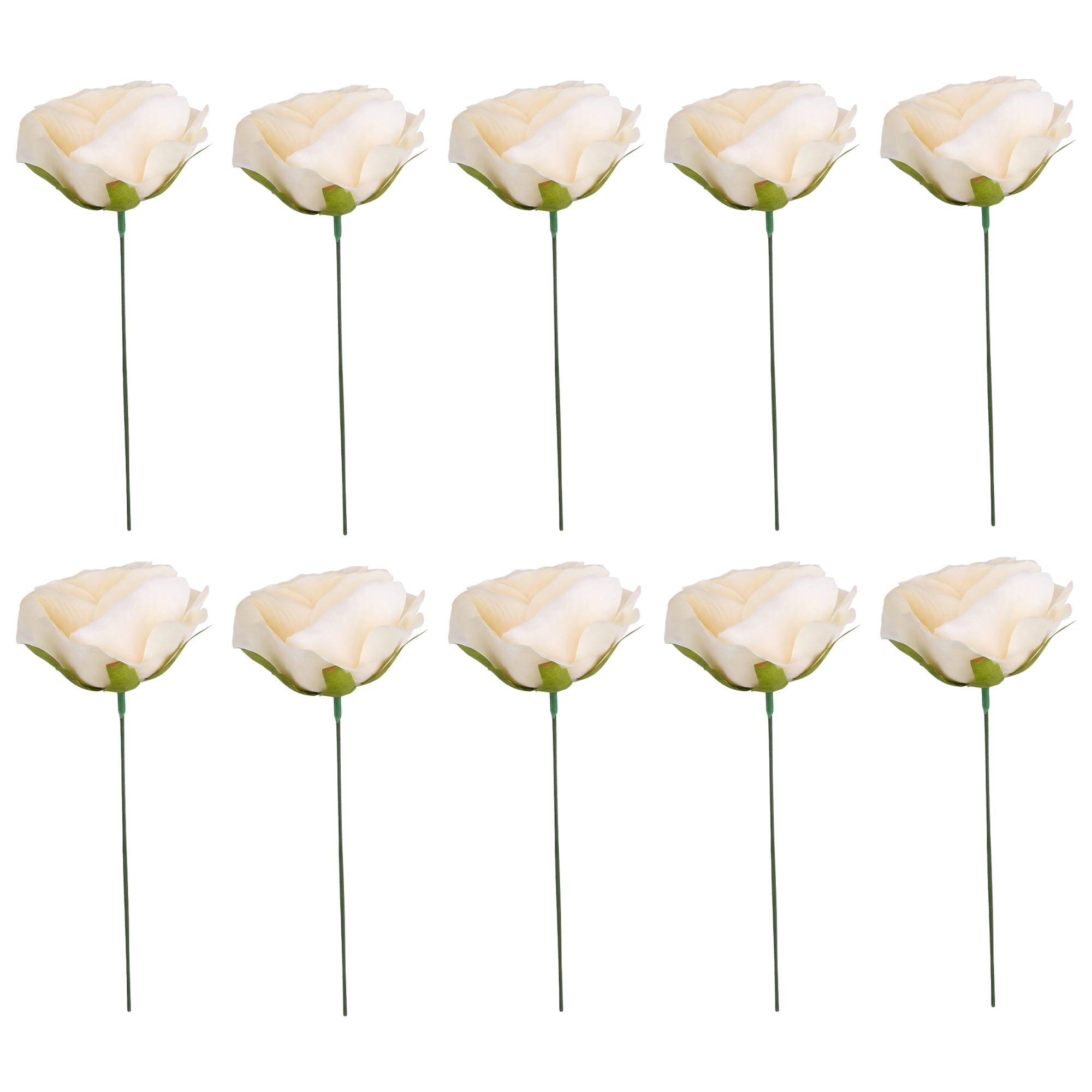 Unique Bargains Mini Craft Artificial Silk Roses Detachable Head Bouquet Gold 5.9 in