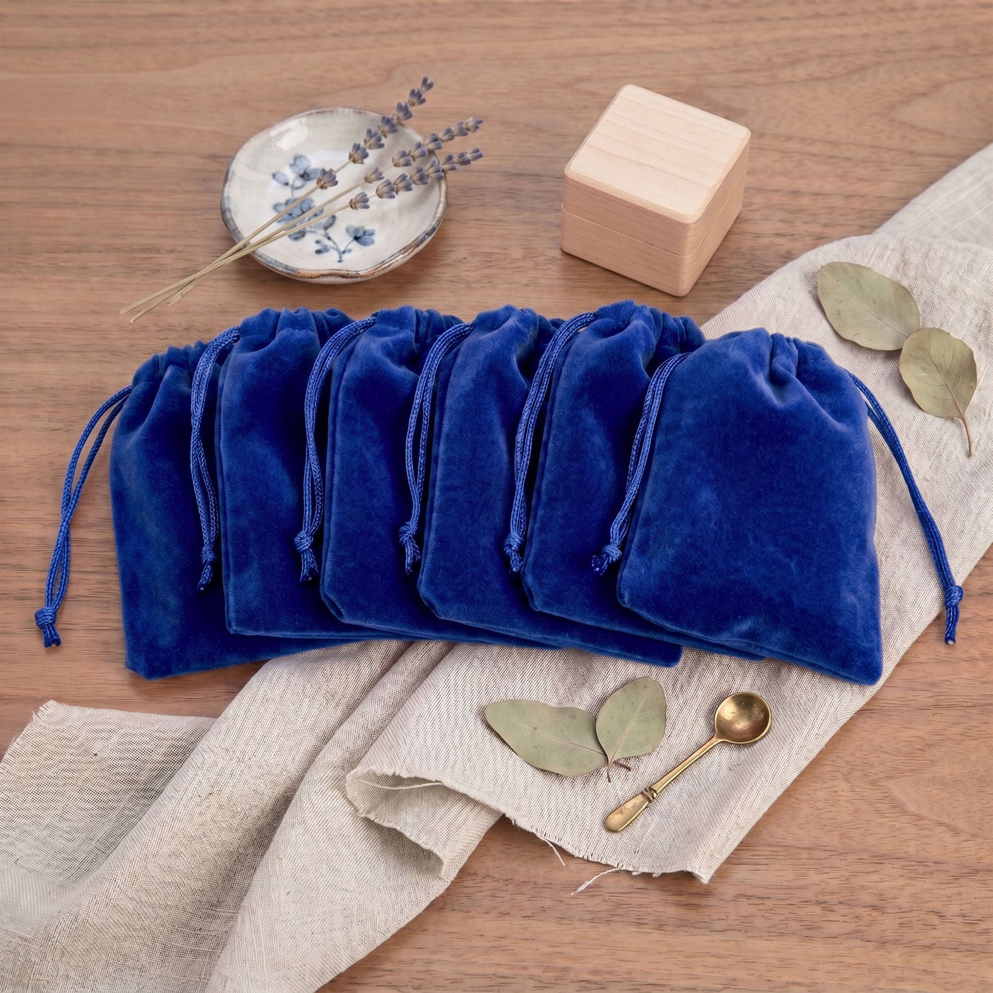 Unique Bargains Mini Gift Bags with Drawstring and Handles for Gifts Dark Blue 3.5" x 4.7"