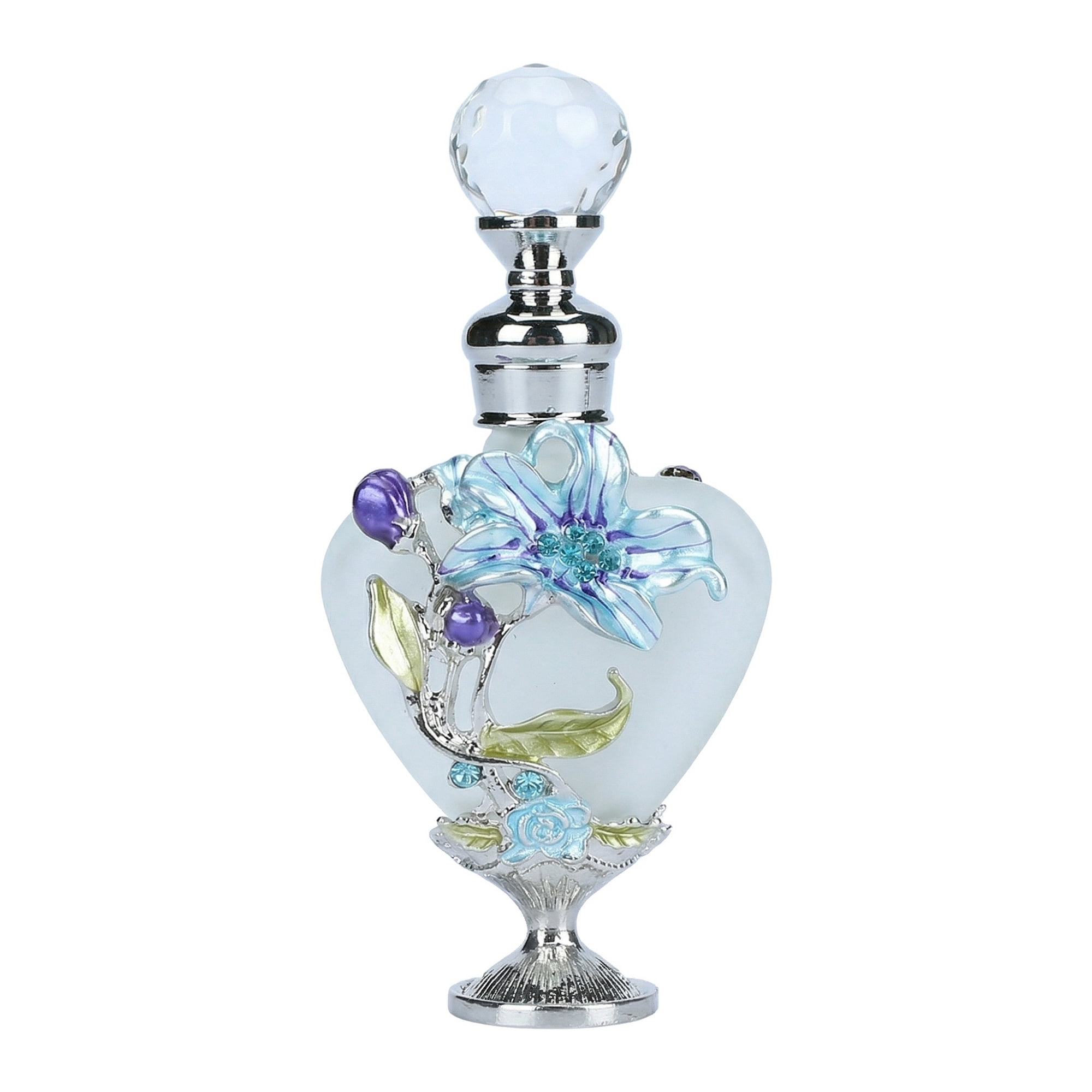 Unique Bargains Mini Heart Shaped Glass Bottles with Swing Top Blue 2.6" x 2.6" x 4.3"