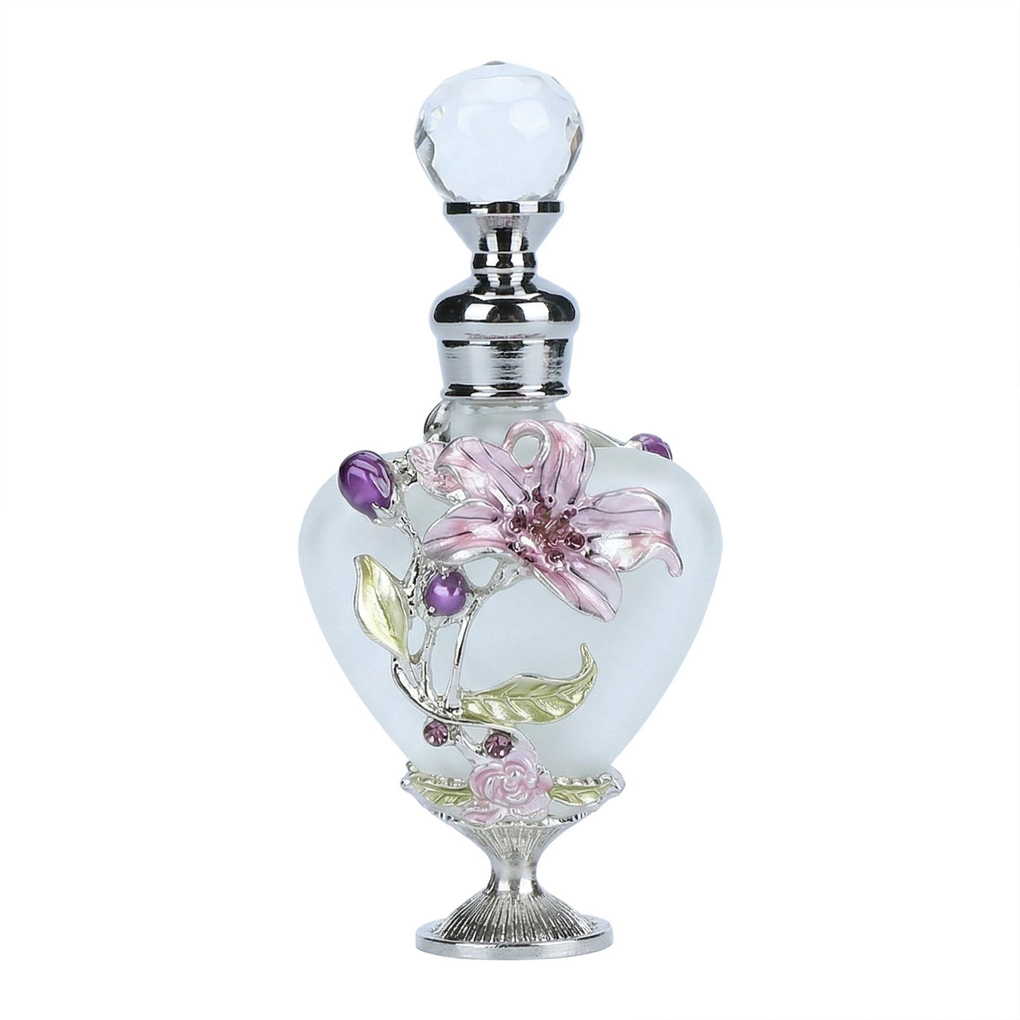 Unique Bargains Mini Heart Shaped Glass Bottles with Swing Top Purple 2.6" x 2.6" x 4.3"