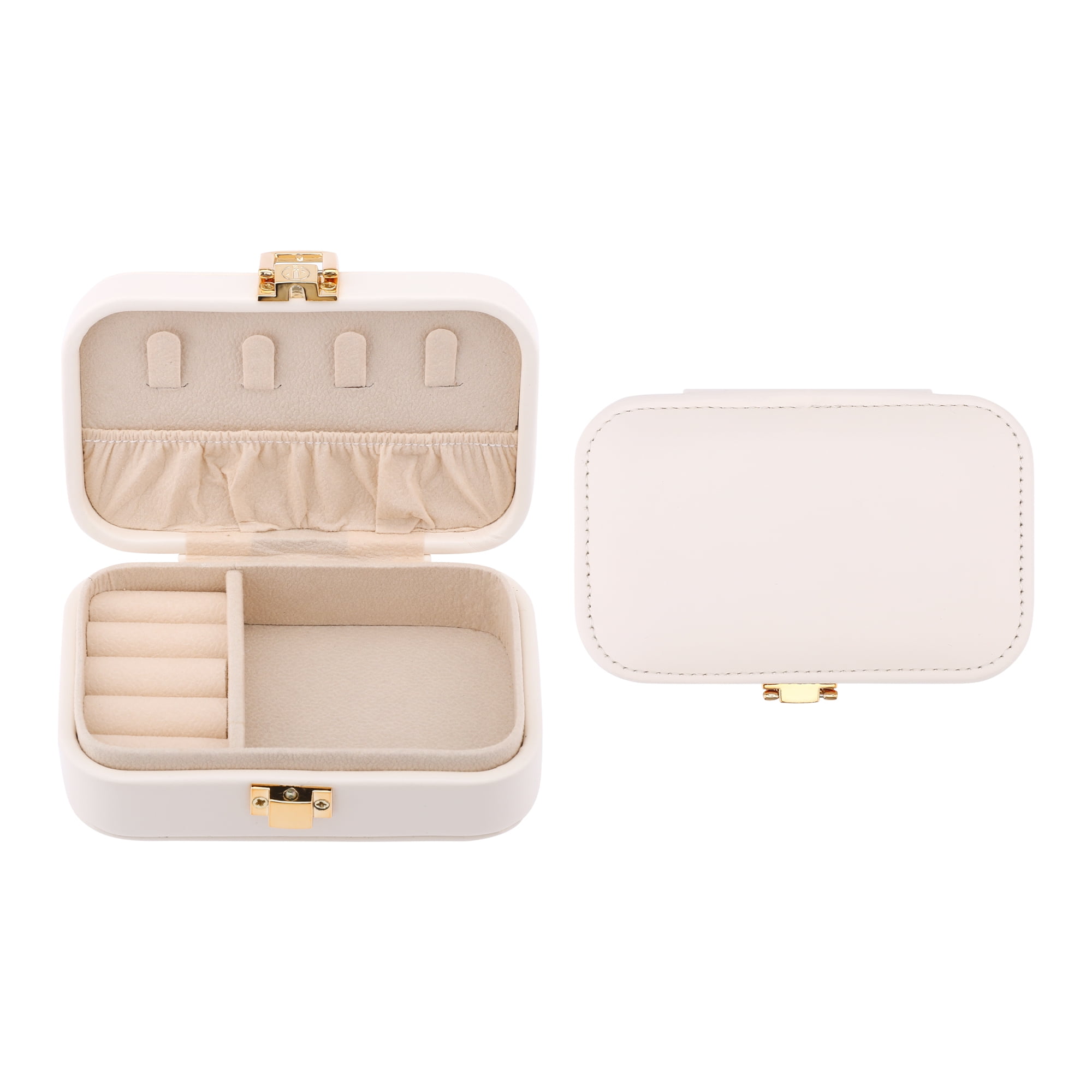 Unique Bargains Travel Jewelry Box Small Portable PU Leather