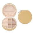 thumbnail image 1 of Unique Bargains Mini PU Leather Jewelry Box for Women Portable Organizer Case Gold, 1 of 7