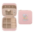 thumbnail image 1 of Unique Bargains Mini PU Leather Jewelry Box with Mirror Pink Letter E, 1 of 7