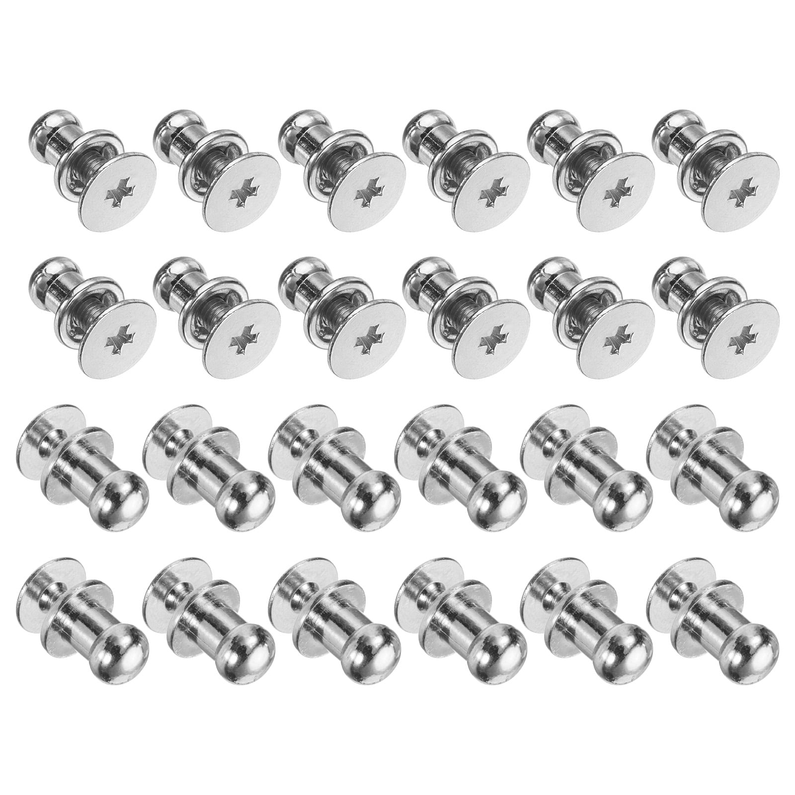 Unique Bargains Mini Round Knobs Small Drawer Pulls for Cabinets 0.2"x 0.27" Silver