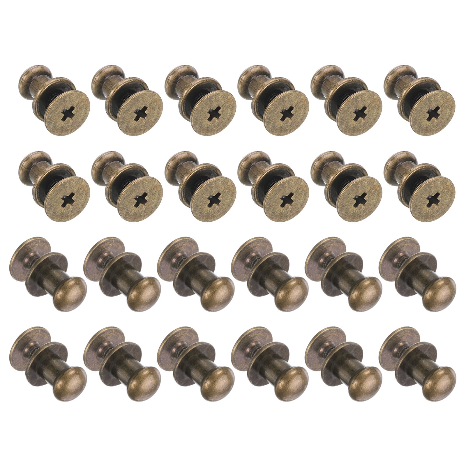 Unique Bargains Mini Round Knobs Small Drawer Pulls for Cabinets 0.23" x 0.3" Bronze