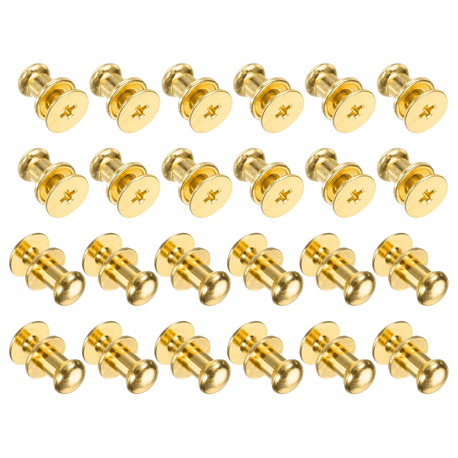 Unique Bargains Mini Round Knobs Small Drawer Pulls for Cabinets 0.23" x 0.3" Gold