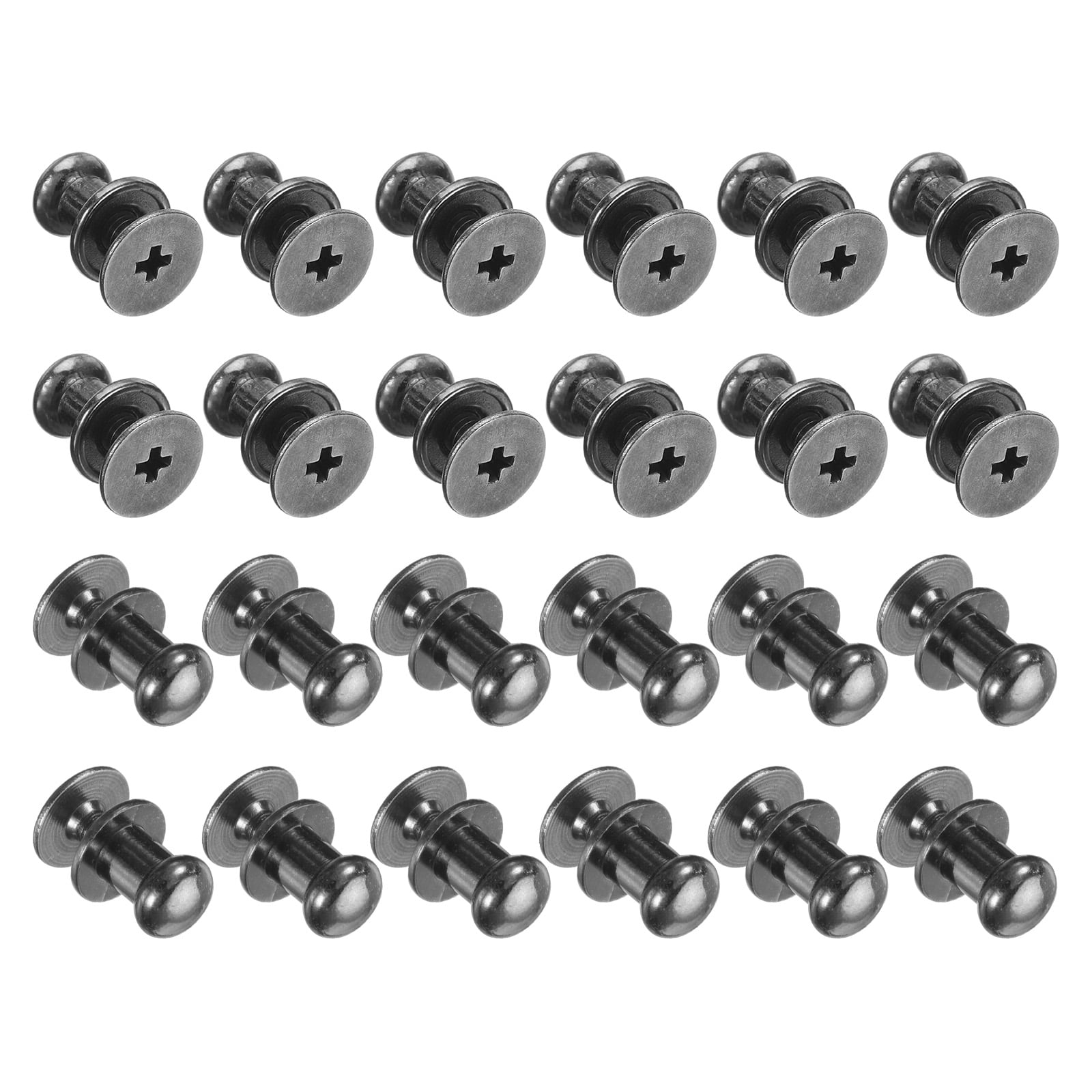 Unique Bargains Mini Round Knobs Small Drawer Pulls for Cabinets 0.23" x 0.3" Gray