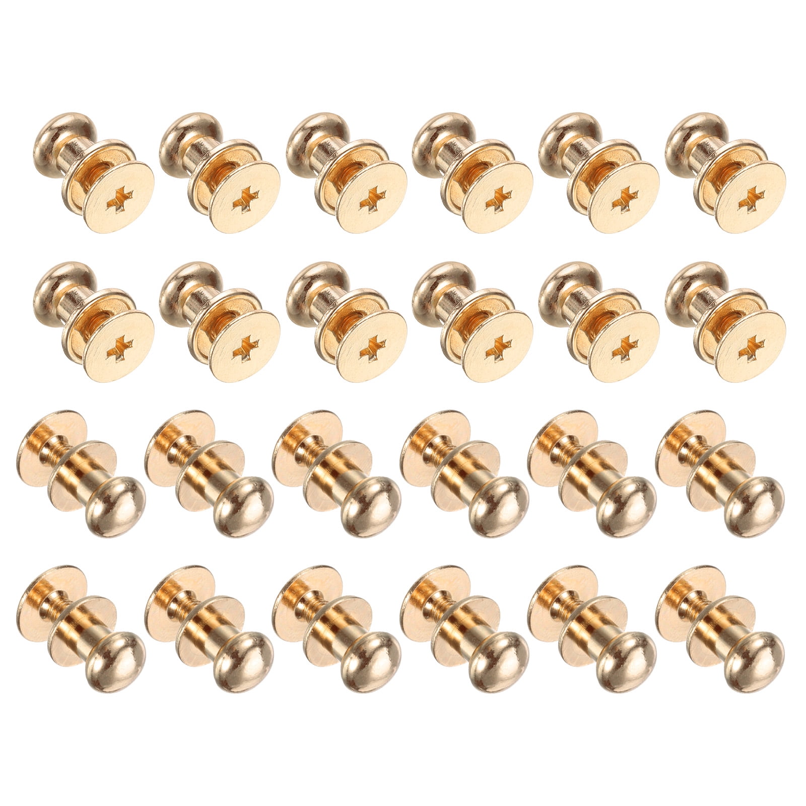 Unique Bargains Mini Round Knobs Small Drawer Pulls for Cabinets 0.26" x 0.31" Gold