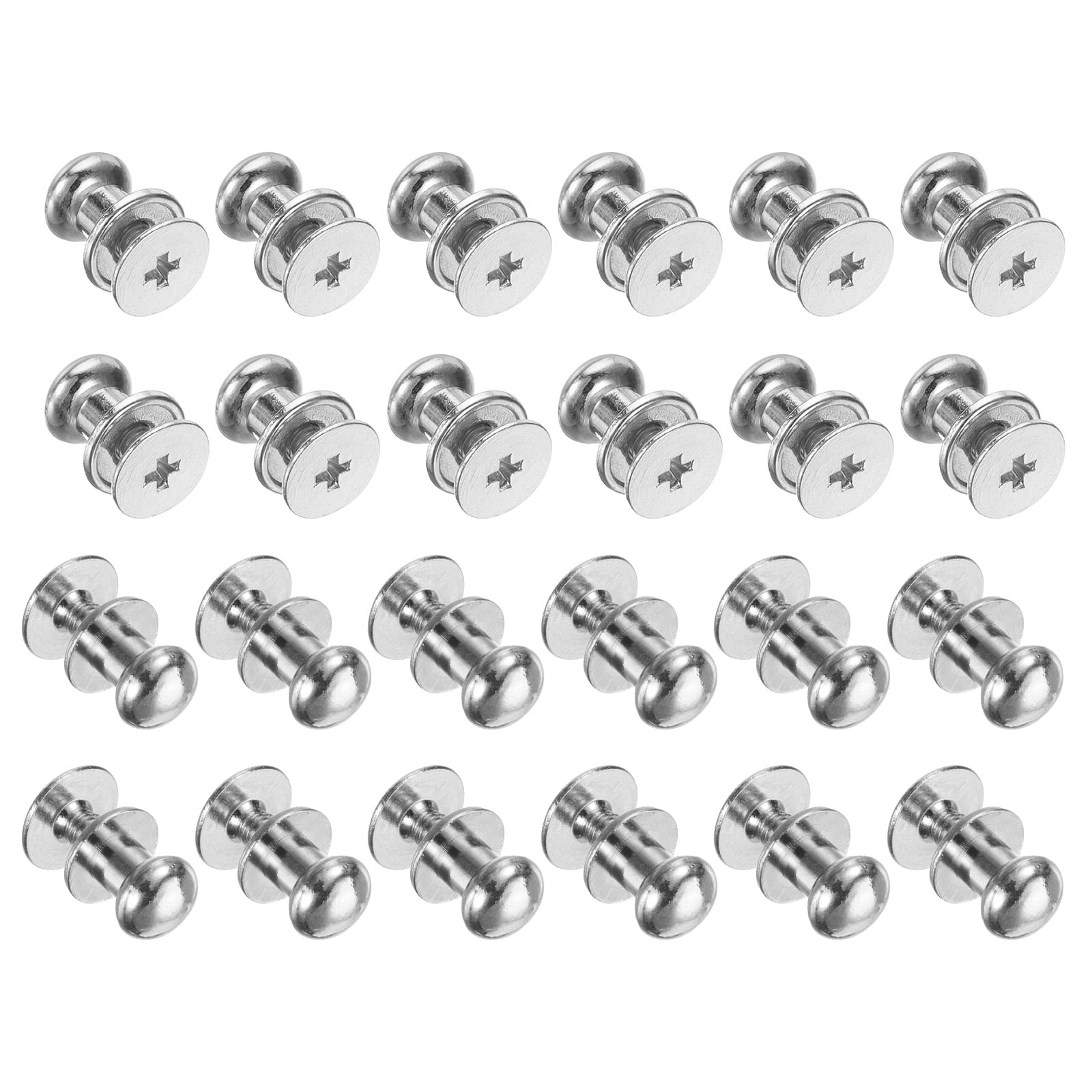 Unique Bargains Mini Round Knobs Small Drawer Pulls for Cabinets 0.26" x 0.31" Silver