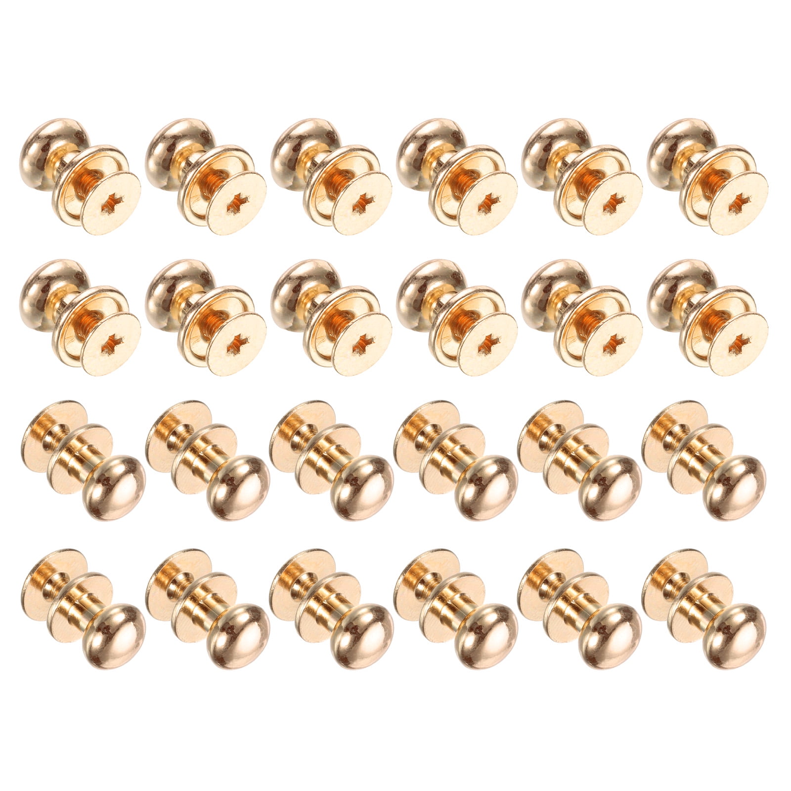 Unique Bargains Mini Round Knobs Small Drawer Pulls for Cabinets 0.34" x 0.38" Gold