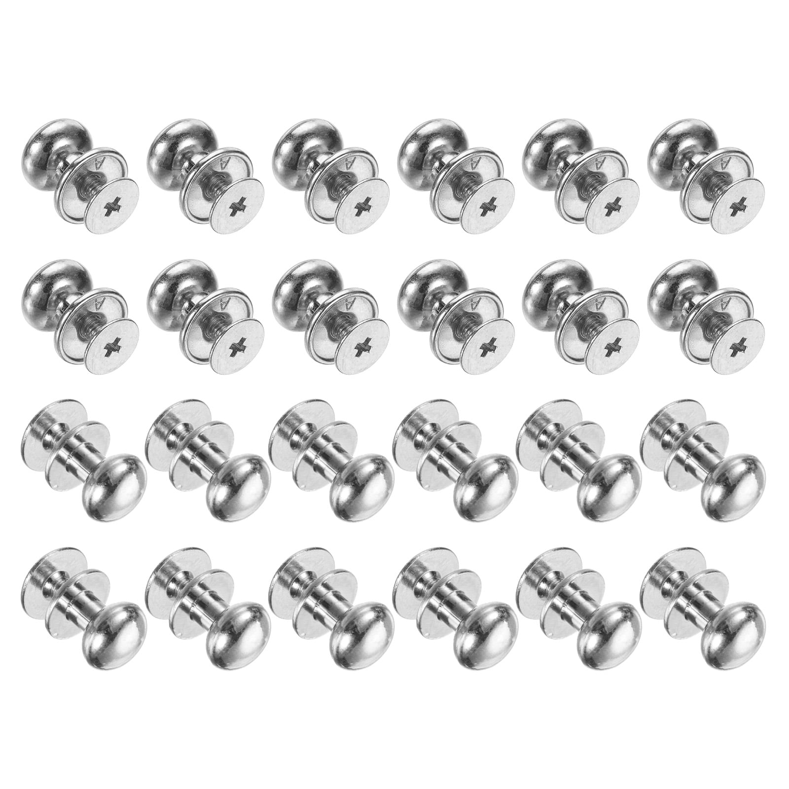 Unique Bargains Mini Round Knobs Small Drawer Pulls for Cabinets 0.38" x 0.4" Silver