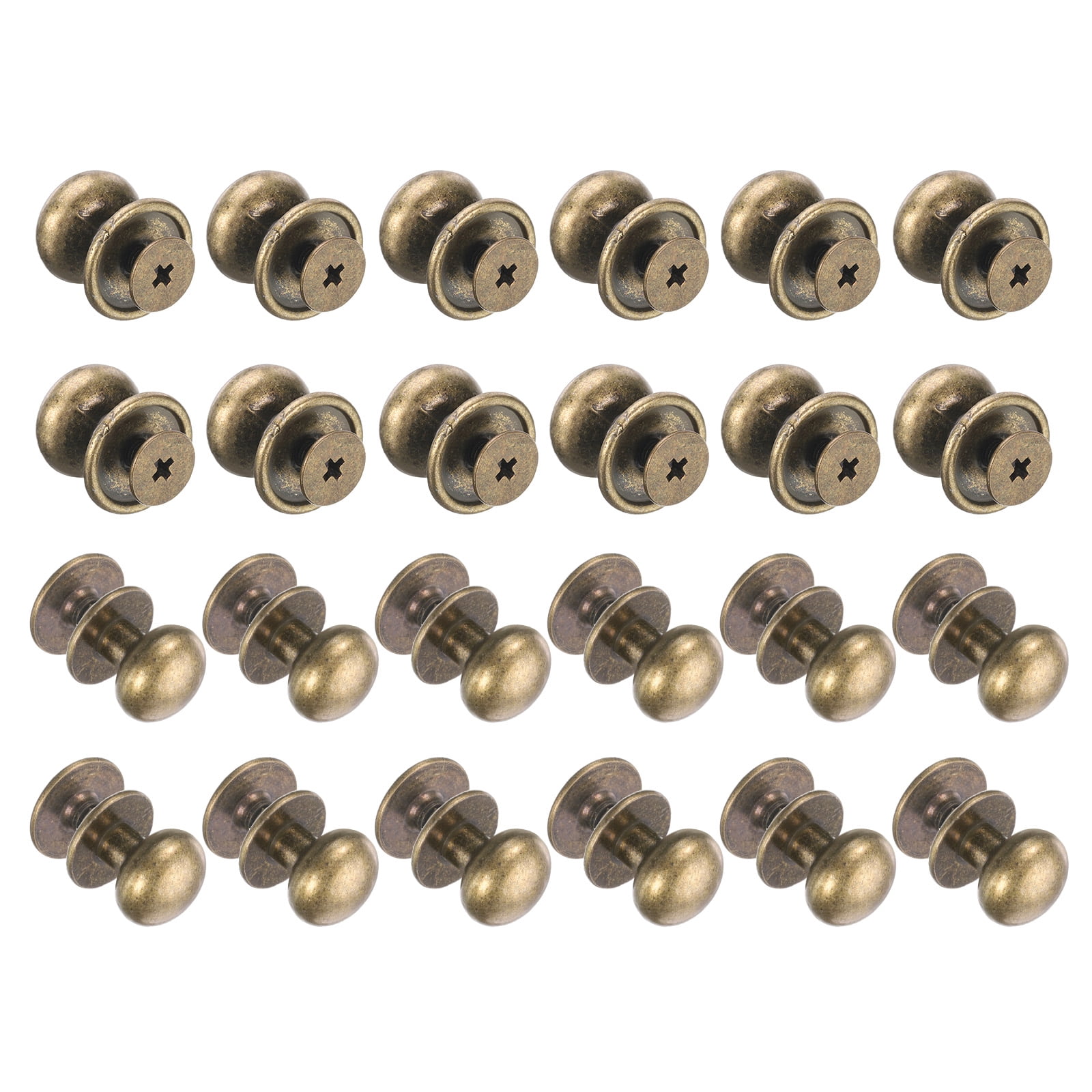 Unique Bargains Mini Round Knobs Small Drawer Pulls for Cabinets 0.46" x 0.51" Bronze