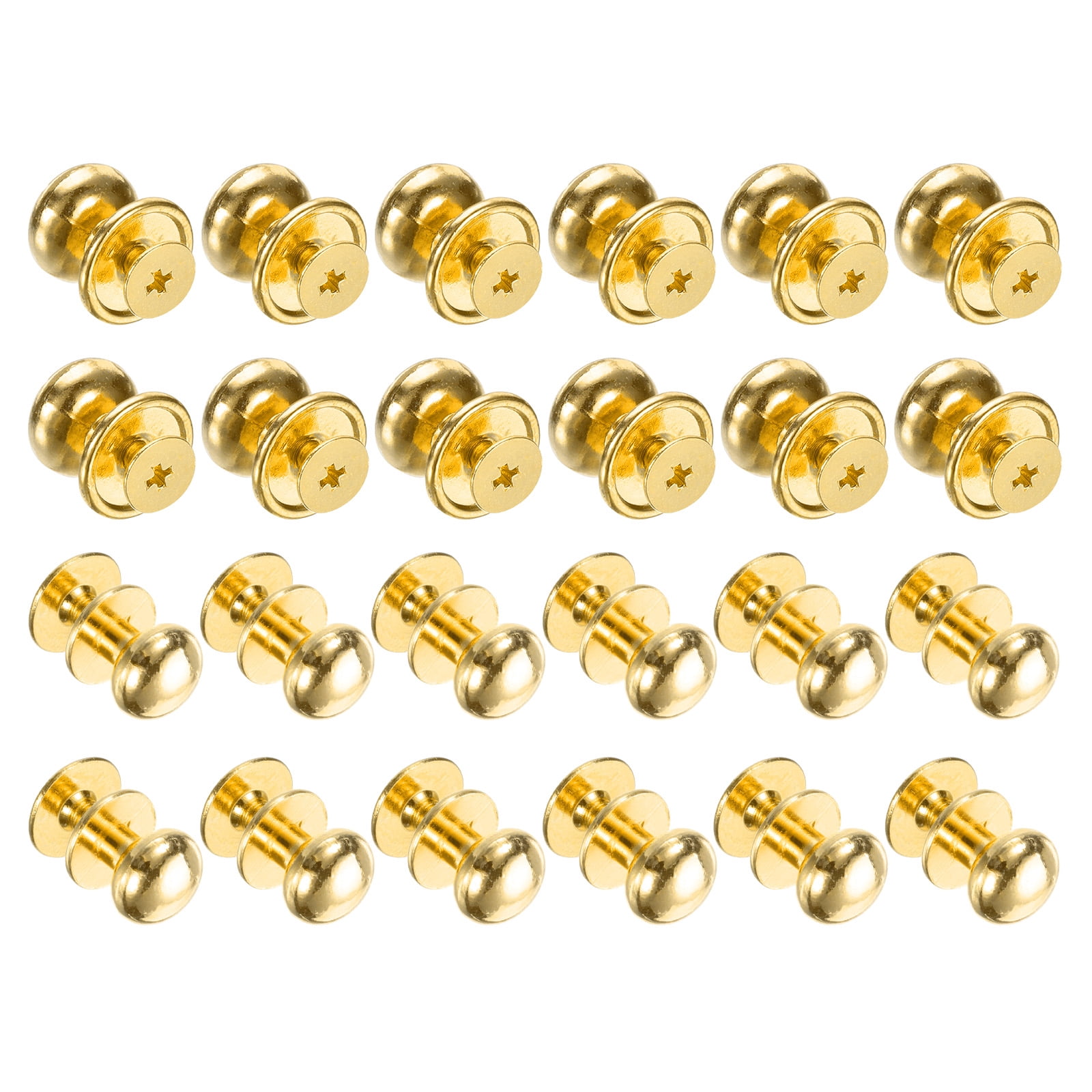 Unique Bargains Mini Round Knobs Small Drawer Pulls for Cabinets 0.46" x 0.51" Gold