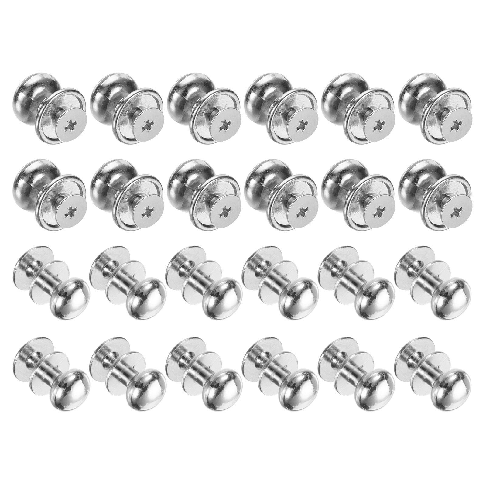 Unique Bargains Mini Round Knobs Small Drawer Pulls for Cabinets 0.46" x 0.51" Silver