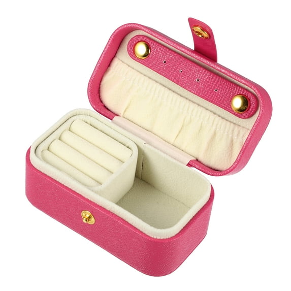 Unique Bargains Mini Square Jewelry Box Jewelry Organizer Box for Travel for Trip Red 1 Pc