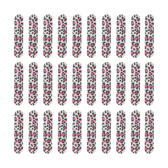 Unique Bargains 30 Pcs Mini Straight Sponge Nail Files Rose Red Black