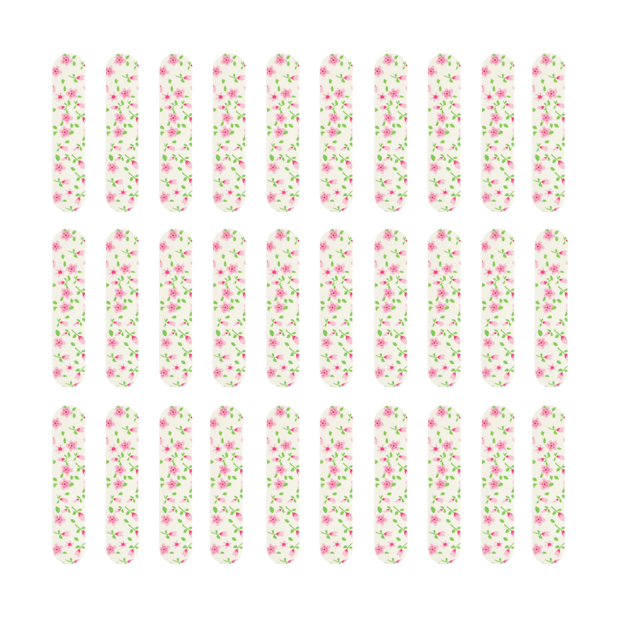 Unique Bargains Mini Straight Sponge Nail Buffers 30 Pcs White