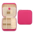 thumbnail image 1 of Unique Bargains Mini Travel Jewelry Box with Mirror Rose Red, 1 of 7