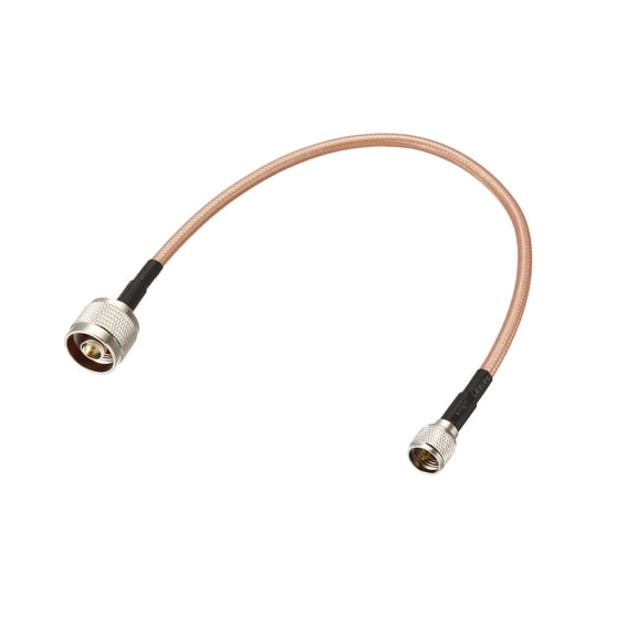 Unique Bargains Mini UHF Male to N Male Right Angle RG400 RF Coaxial Cable 0.3Meter/1Ft Long