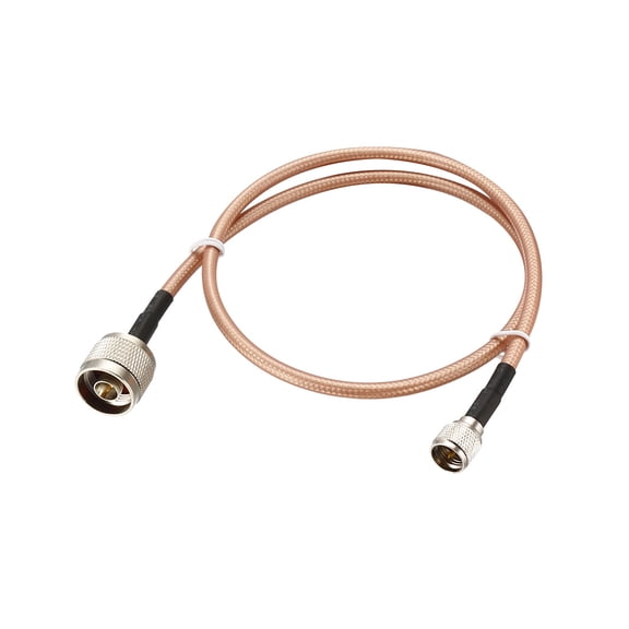 Unique Bargains Mini UHF Male to N Male Right Angle RG400 RF Coaxial Cable 0.9M/3Ft Length