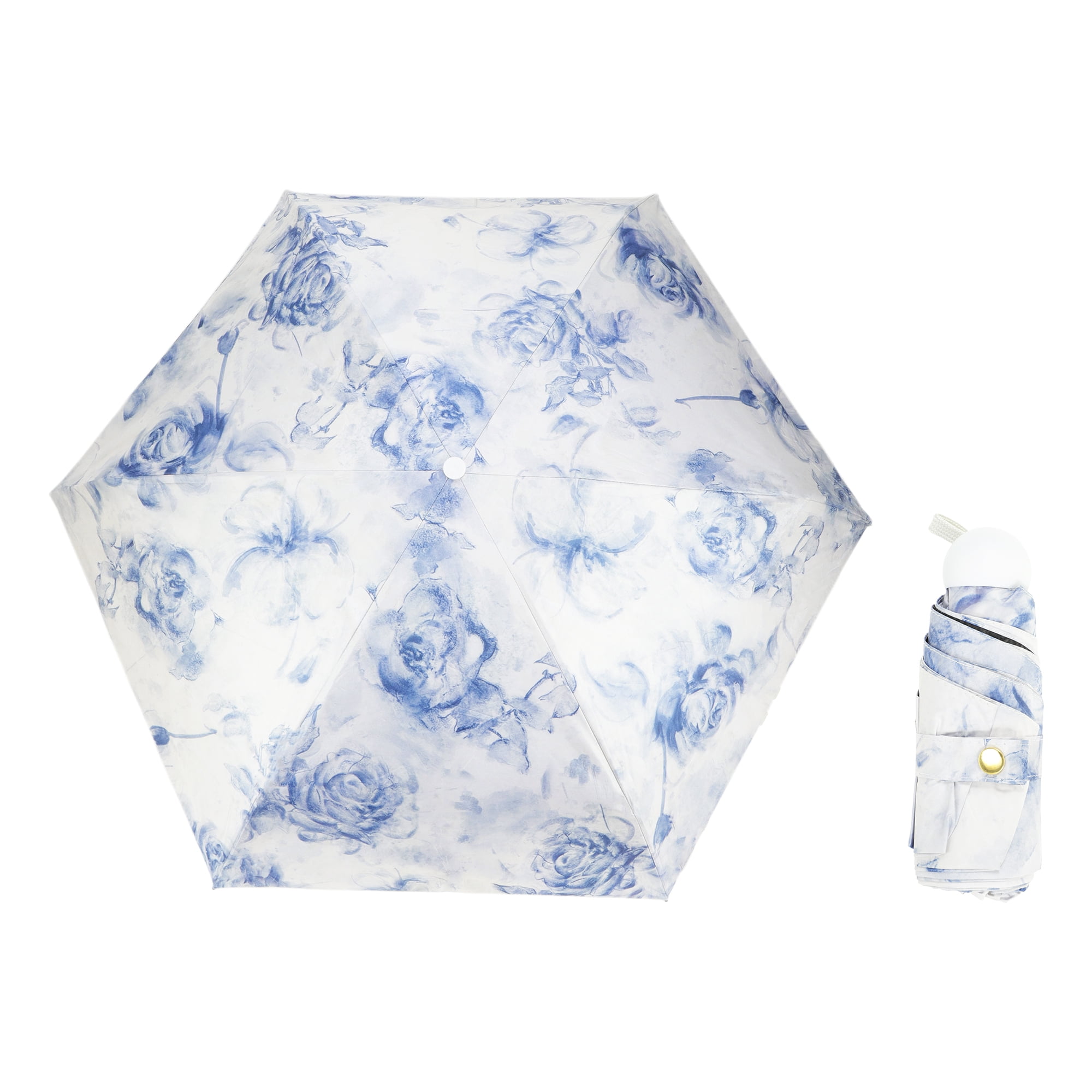 Unique Bargains Mini Umbrella Compact Windproof Folding Umbrella Ink Cloud