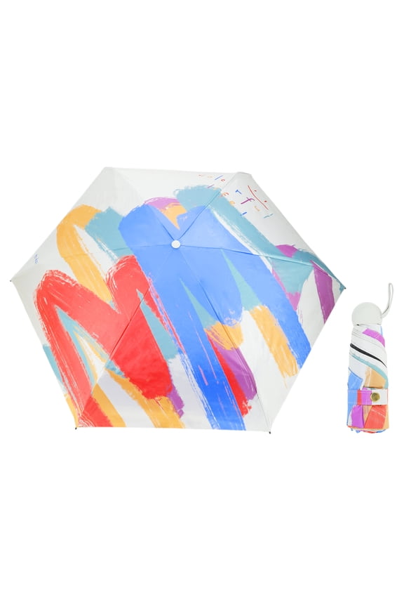 Mini Umbrella Compact Windproof Folding Umbrella Rainbow Curve