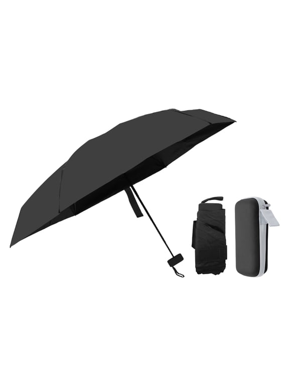 Mini Windproof Folding Lightweight Umbrella Black