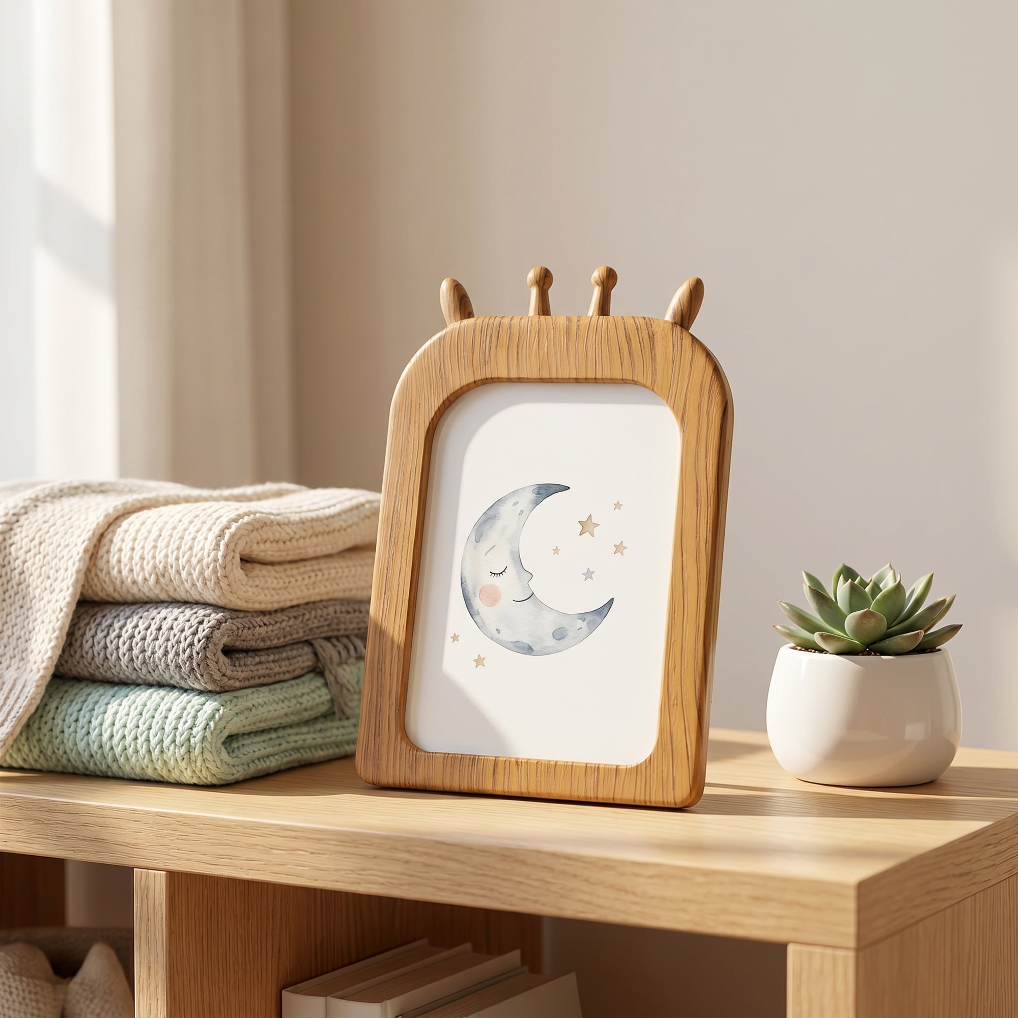 Unique Bargains Minimalist Clear Acrylic Floating Photo Frame Brown Giraffe 5" x 7"