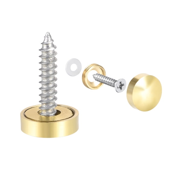 Unique Bargains Mirror Screw Deco Cap Cover Nails with Finish 12mm
