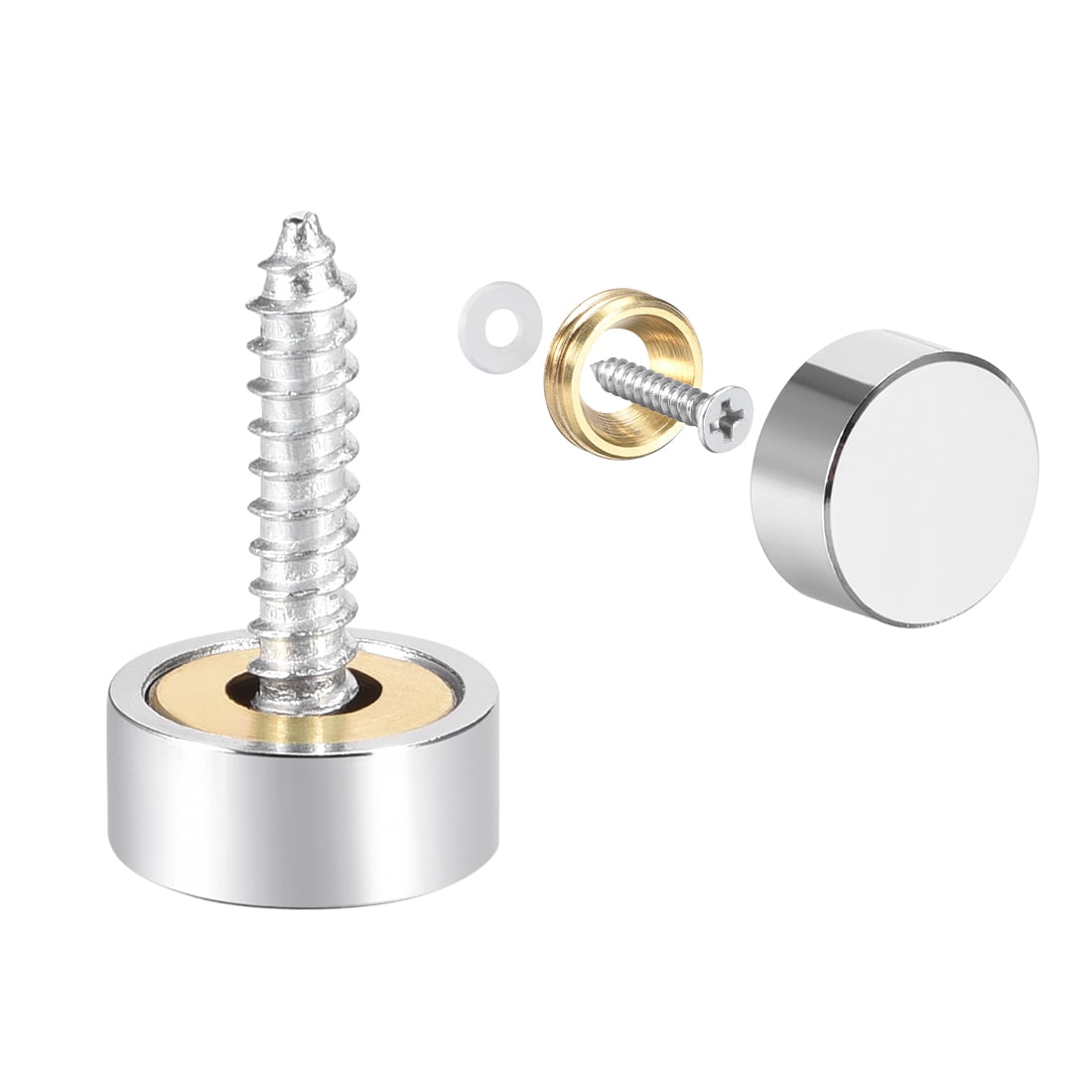 Unique Bargains Mirror Screws Deco Cap Cover Nail with Finish 12mm