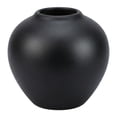 thumbnail image 1 of Unique Bargains Modern Ceramic Home Decor Small Ribbed Bud Vase Black 4.3" x 4.3" x 4", 1 of 5
