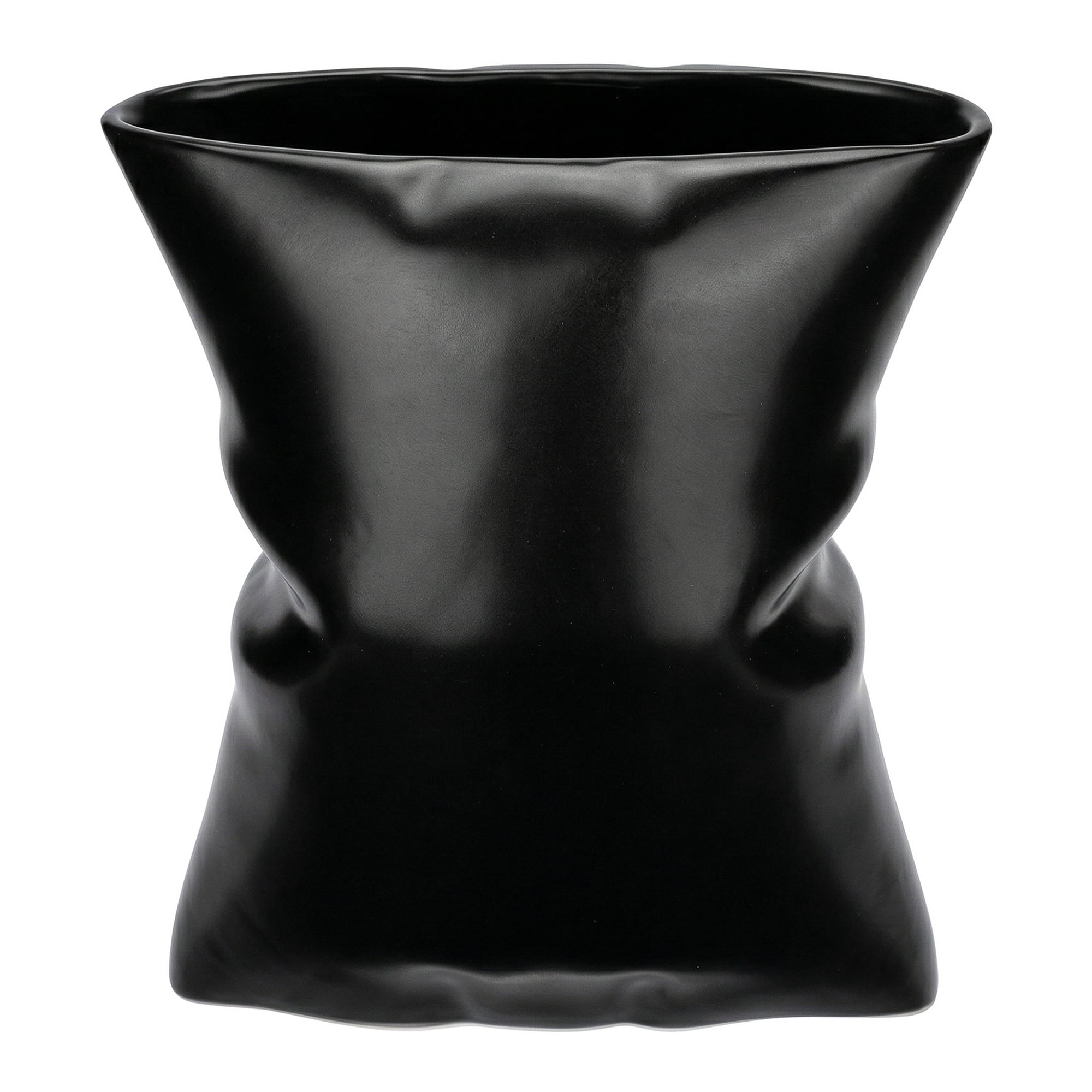 Unique Bargains Modern Ceramic Large Opening Flower Vase Black 5.6"L x 4.2"W x 6.2"H