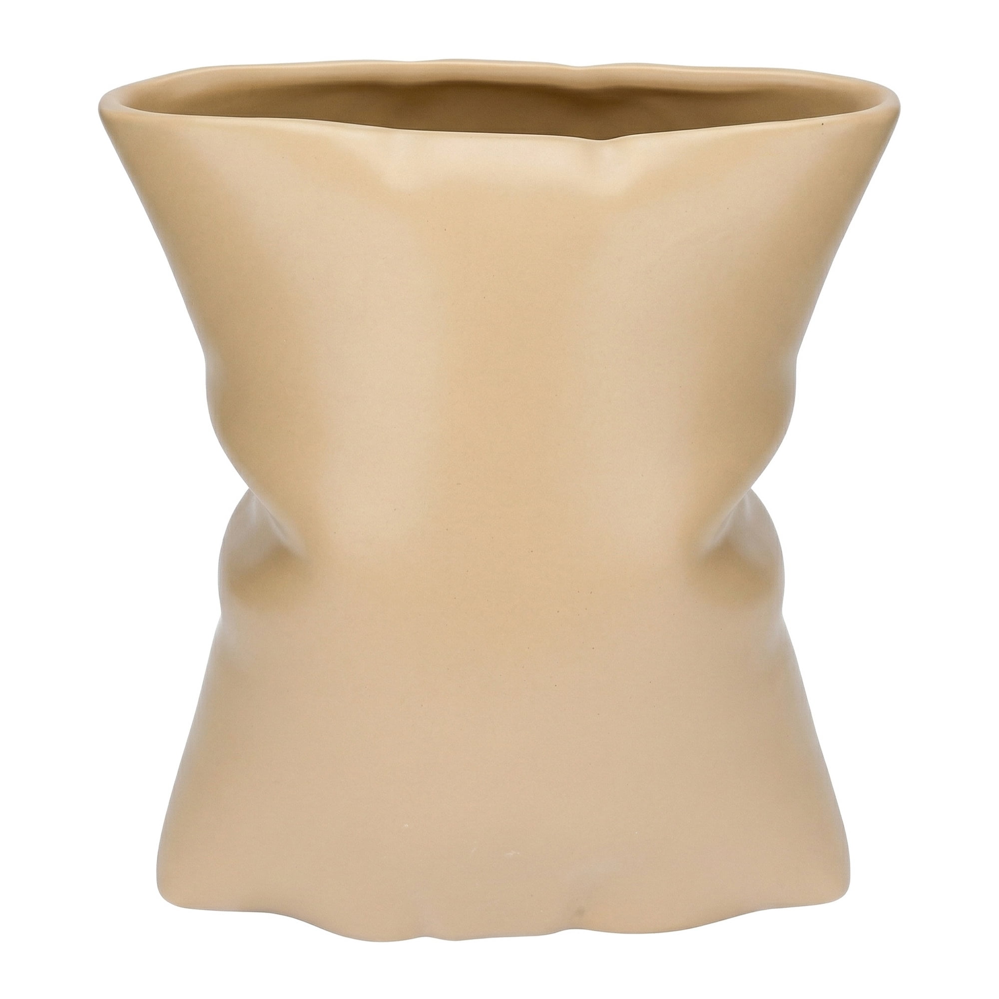 Unique Bargains Modern Ceramic Large Opening Flower Vase Khaki 5.6"L x 4.2"W x 6.2"H