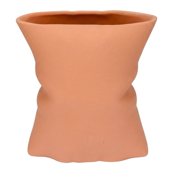 Unique Bargains Modern Ceramic Large Opening Flower Vase Orange 5.6"L x 4.2"W x 6.2"H