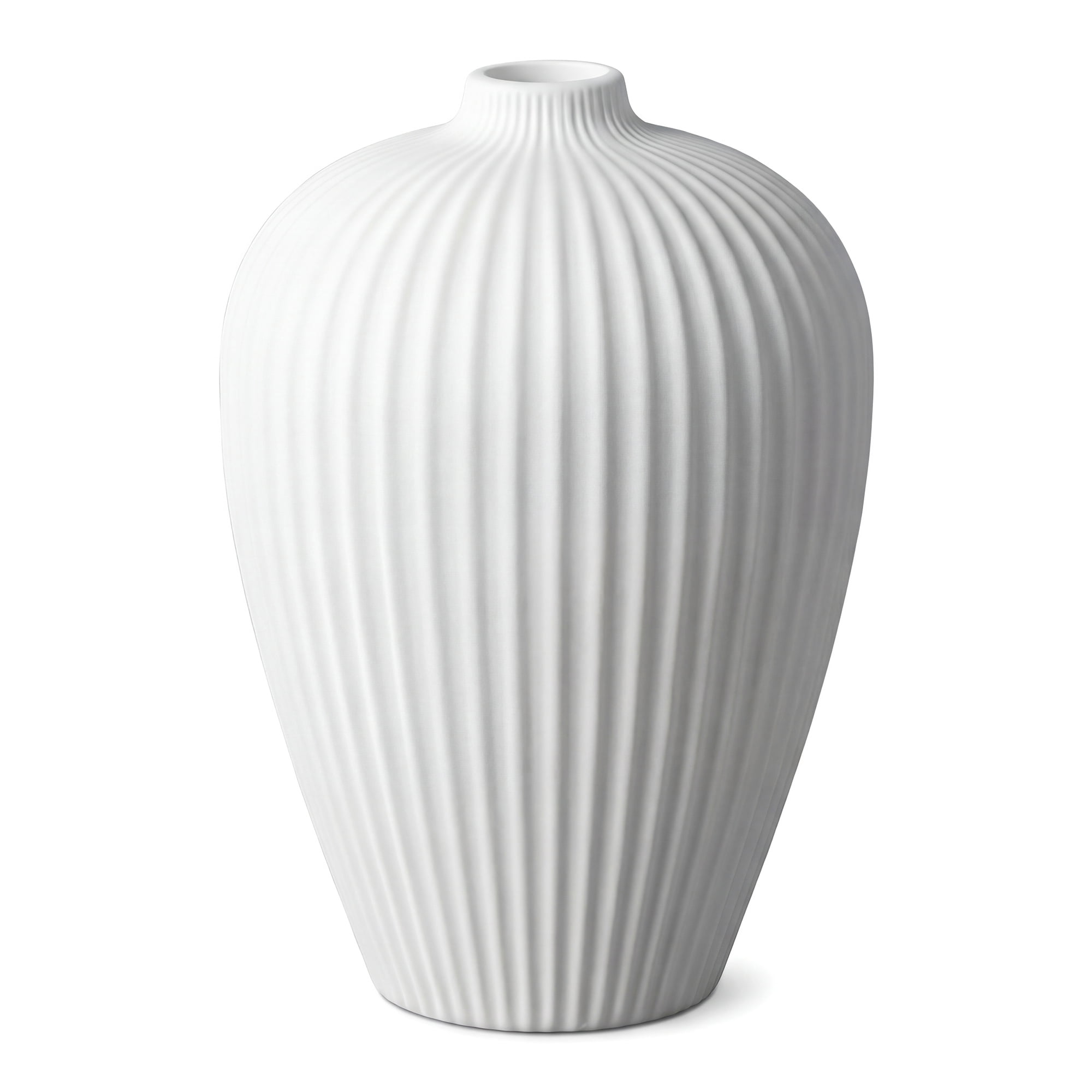 Unique Bargains Modern Ceramic Matte Ribbed Flower Vase White 3.9" x 3.9" x 5.9"