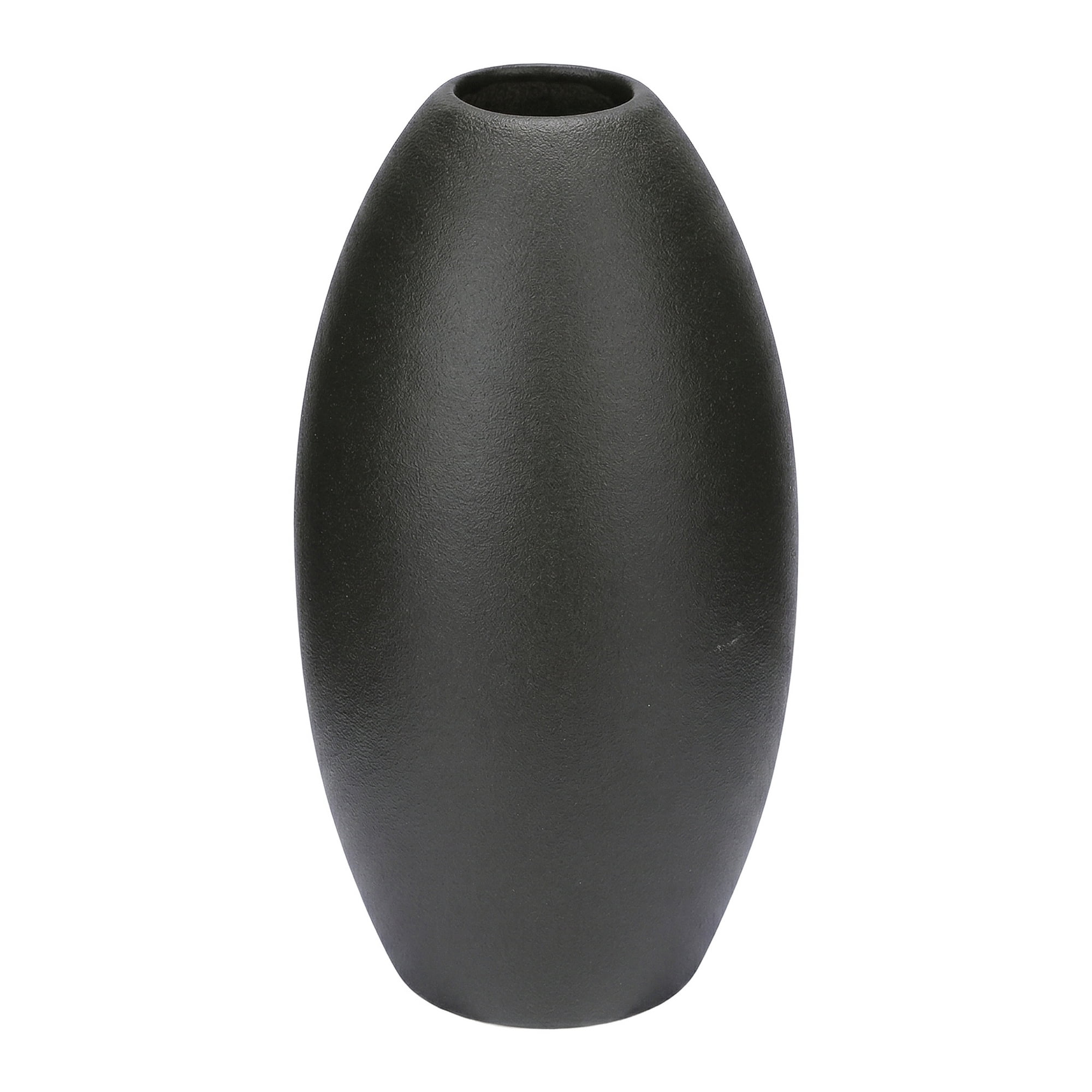 Unique Bargains Modern Ceramic Ribbed Flower Vase for Boho Black 3.5"L x 3.5"W x 6.1"H