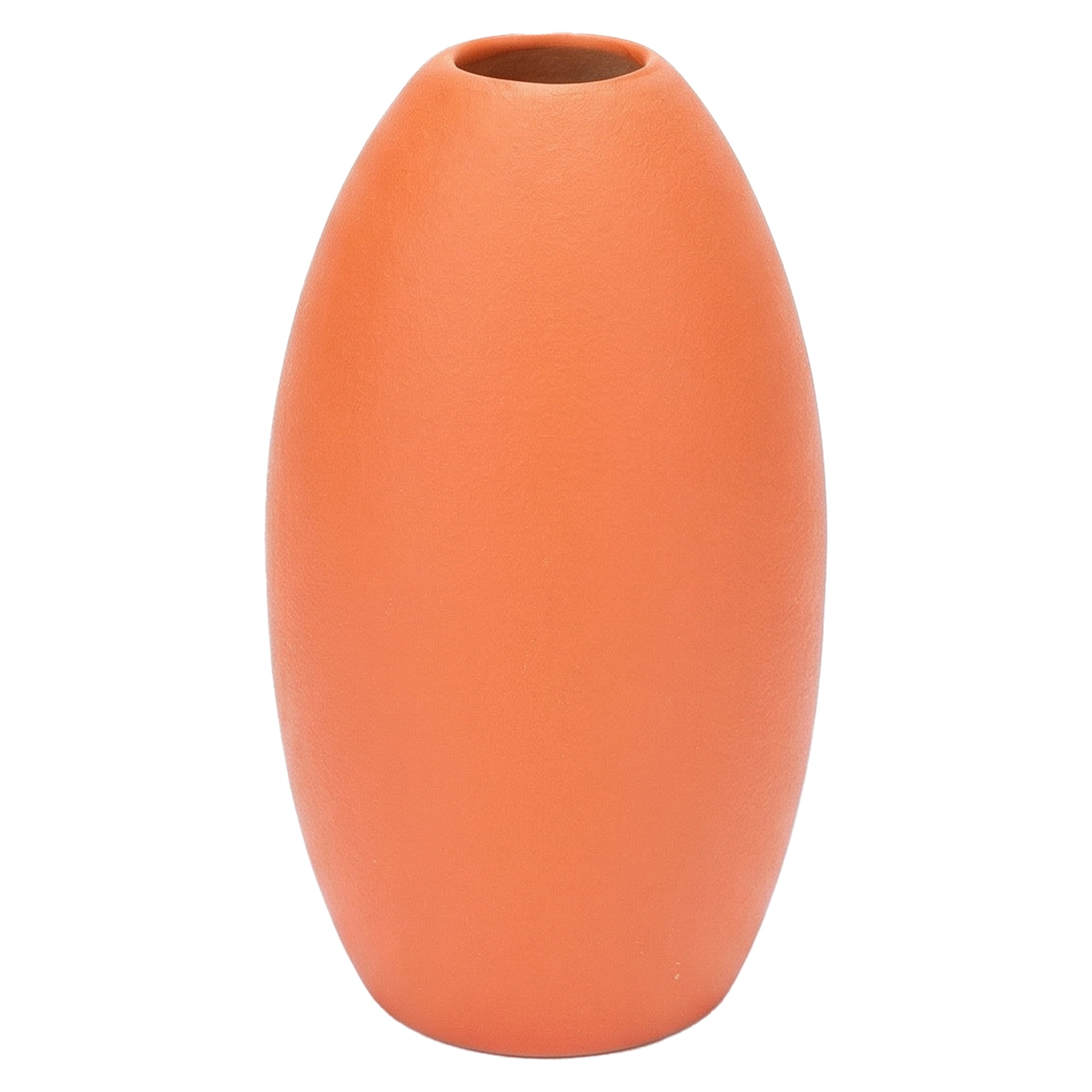 Unique Bargains Modern Ceramic Ribbed Flower Vase for Boho Orange 3.5"L x 3.5"W x 6.1"H