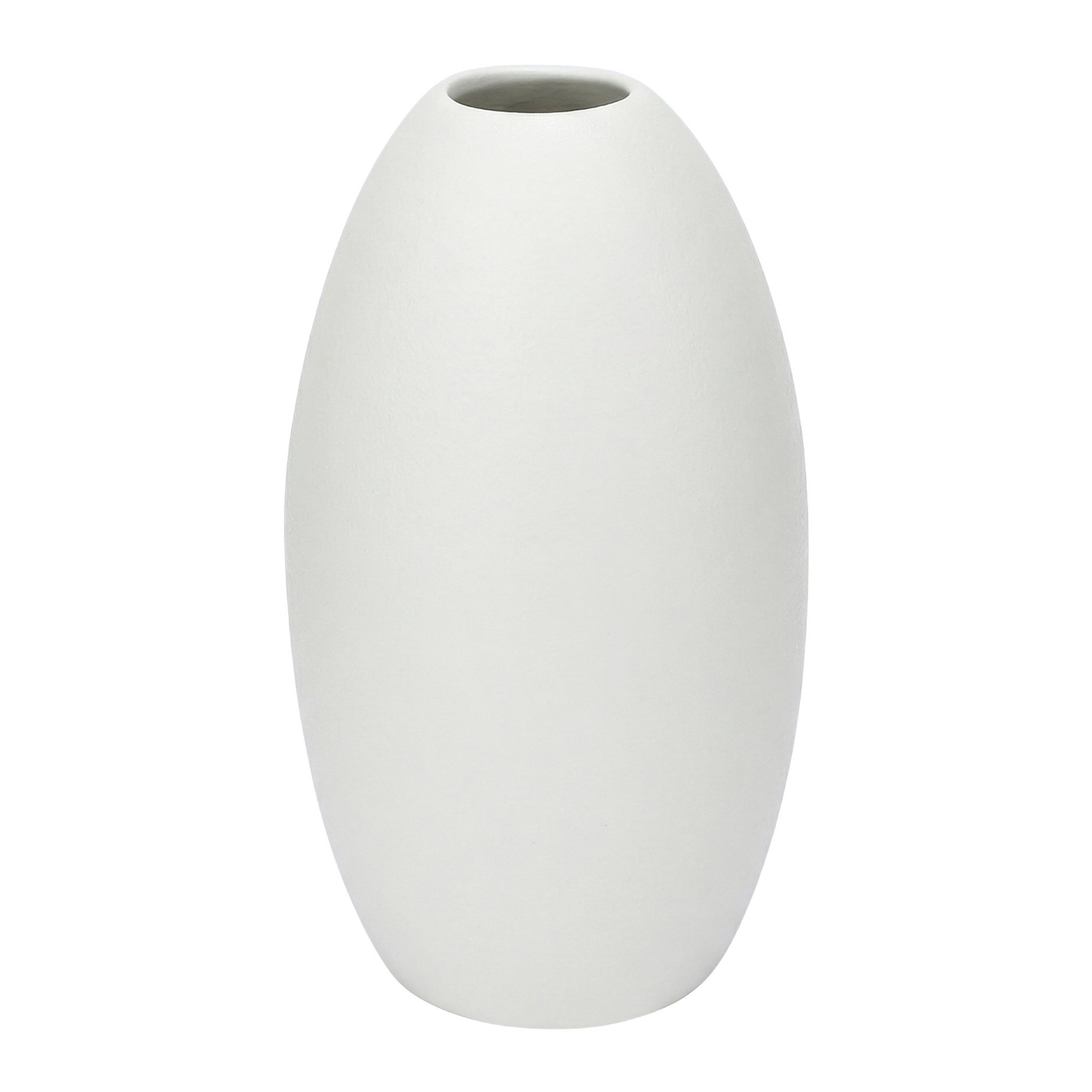 Unique Bargains Modern Ceramic Ribbed Flower Vase for Boho White 3.5"L x 3.5"W x 6.1"H