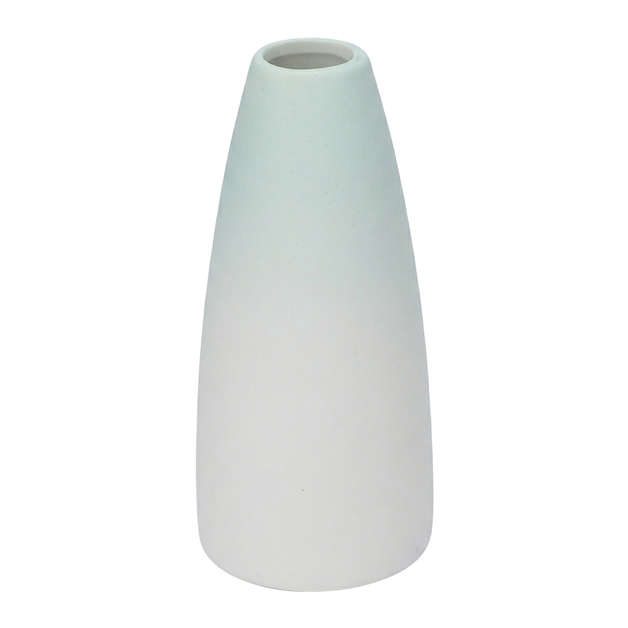 Unique Bargains Modern Ceramic Slim Ribbed Bud Vase for Flower Aqua 2.4"L x 2.4"W x 5"H