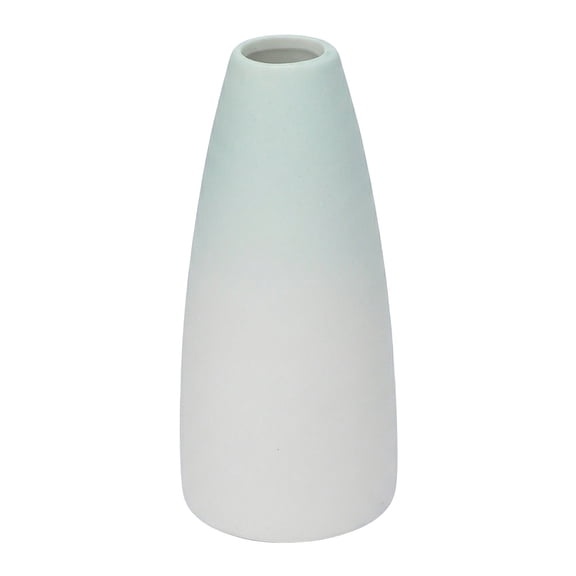 Unique Bargains Modern Ceramic Slim Ribbed Bud Vase for Flower Aqua 2.4"L x 2.4"W x 5"H