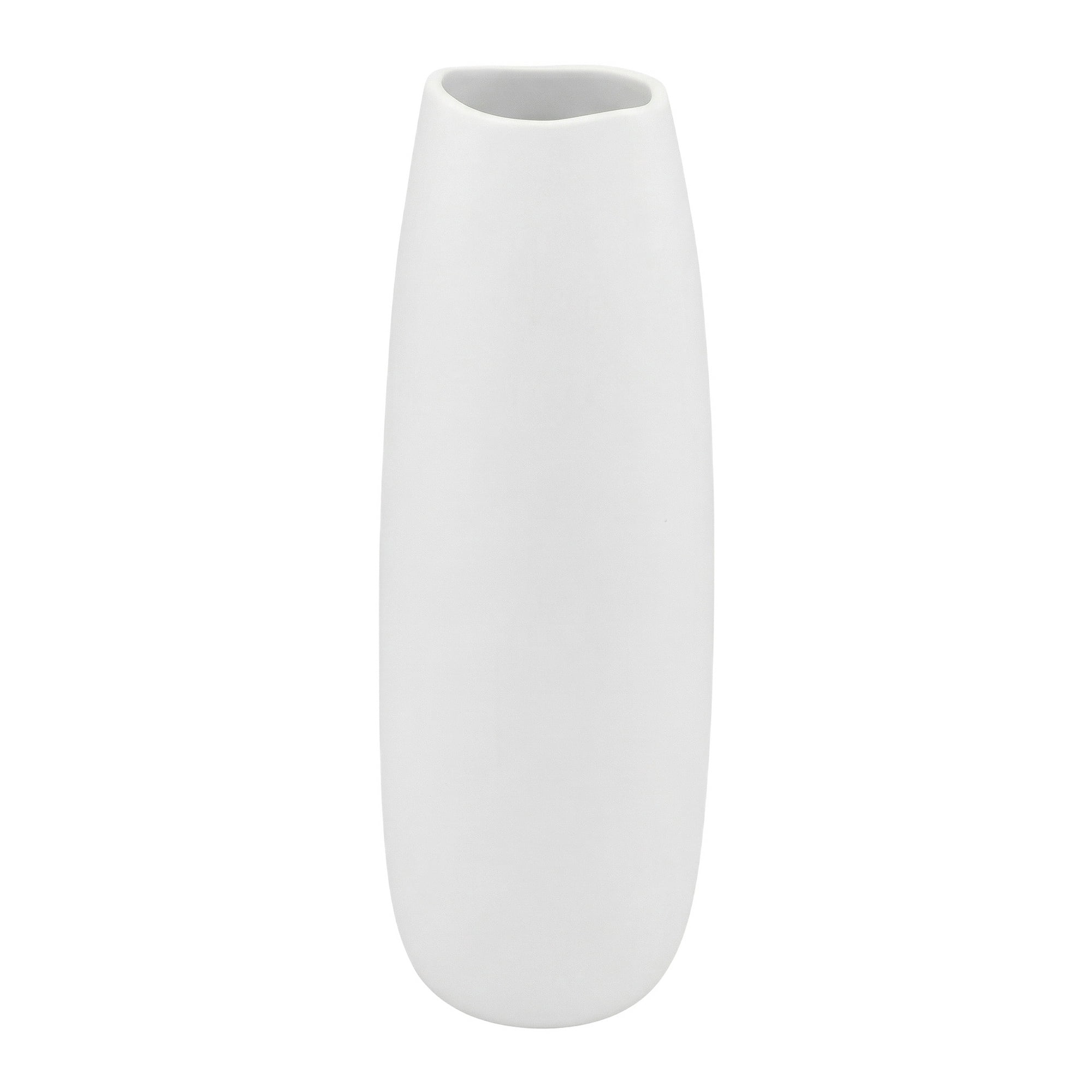 Unique Bargains Modern Ceramic Tapered Flower Vase Plain White 2.8"L x 2.8"W x 8.3"H