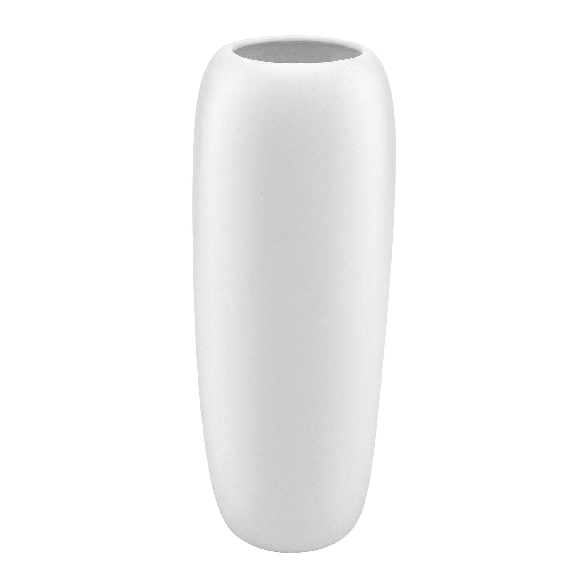 Unique Bargains Modern Ceramic Tapered Flower Vase Plain White 3.3"L x 3.3"W x 8.1"H