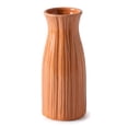 thumbnail image 1 of Unique Bargains Modern Cylinder Matte Ribbed Flower Vase Orange 2.4"L x 2.4"W x 5.1"H, 1 of 6