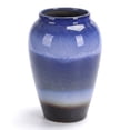 thumbnail image 1 of Unique Bargains Modern Flower Vase Matte Ribbed Opening Decorative Retro Round Bottle Blue, 1 of 6