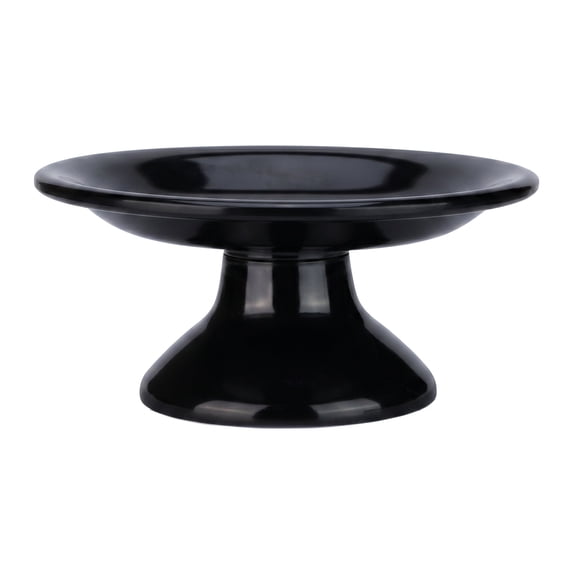 Unique Bargains Modern Fluted Decorative Scalloped Pedestal Bowl Black 6.3" x 6.3" x 2.8"