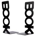 thumbnail image 1 of Unique Bargains Modern Geometric Metal Bookends for Office Black Style C 3"x3.1"x8.5", 1 of 6