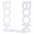 thumbnail image 1 of Unique Bargains Modern Geometric Metal Bookends for Office White Style C 3"x3.1"x8.5", 1 of 6