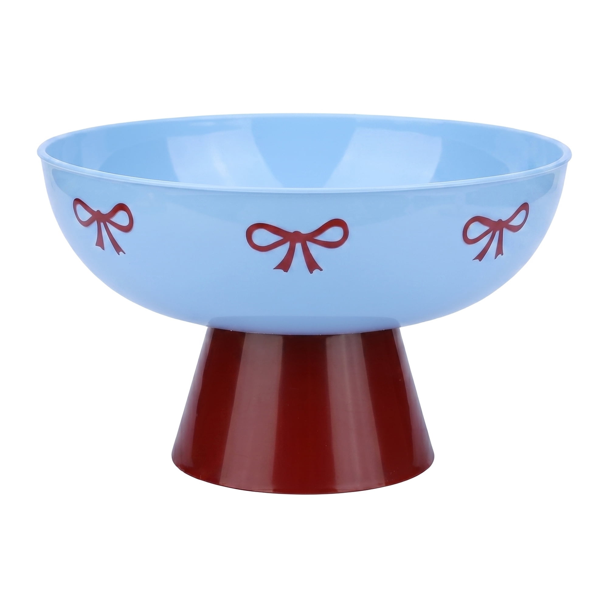 Unique Bargains Modern Pedestal Small Footed Catchall Bowl Blue Red 6.8" x 6.8" x 4.1"