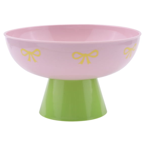 Unique Bargains Modern Pedestal Small Footed Catchall Bowl Pink Green 6.8" x 6.8" x 4.1"